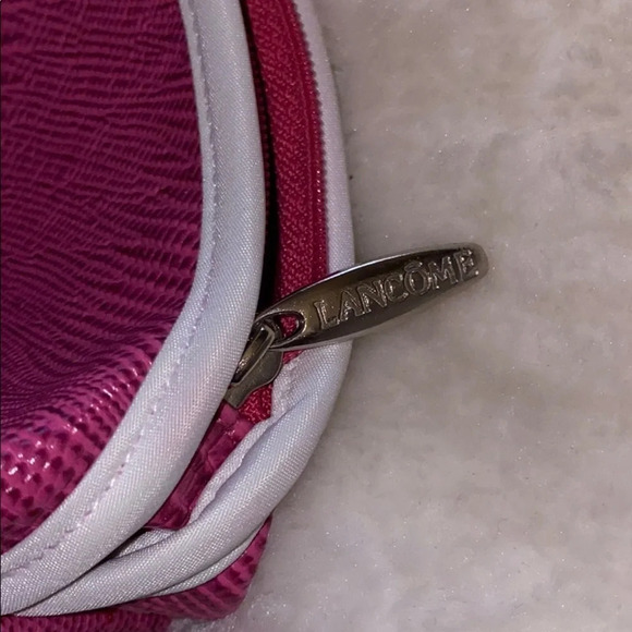 Lancôme pink croc pink leather  makeup bag - Picture 7 of 9